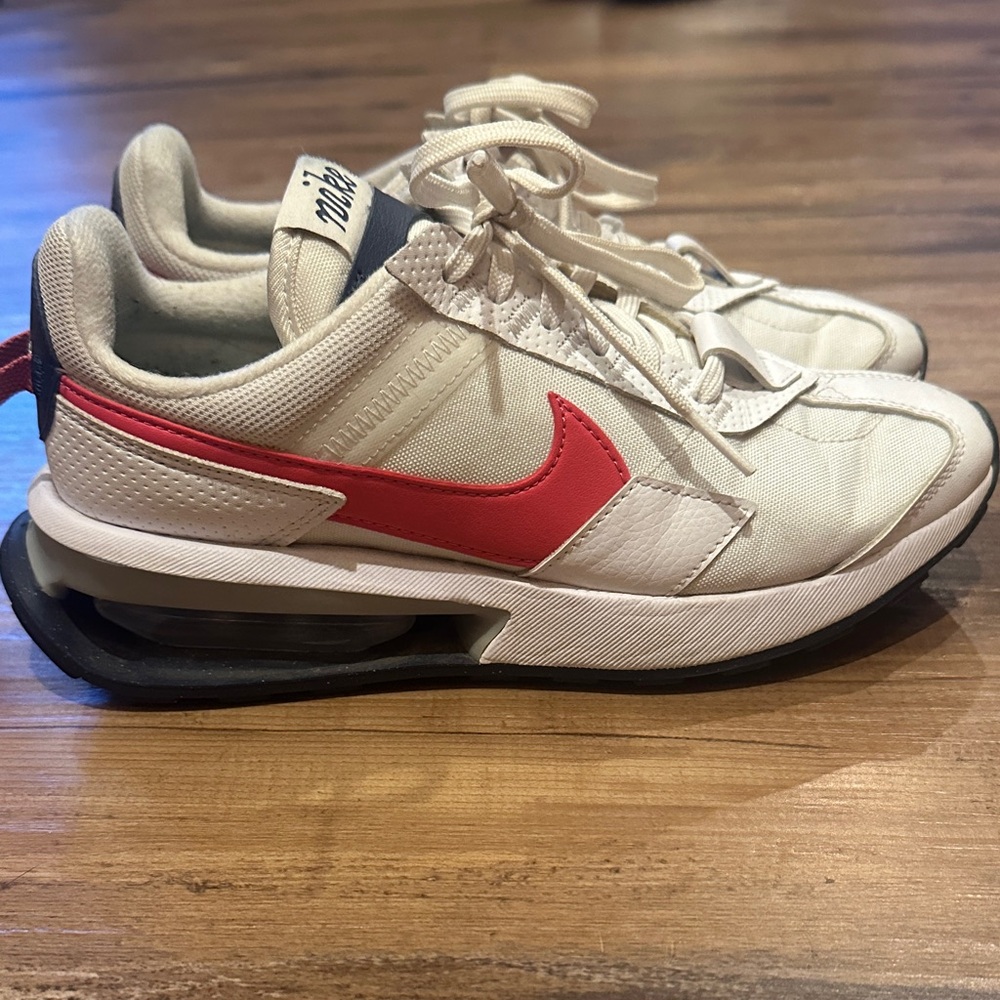 Nike Air Max White and Red Shoes